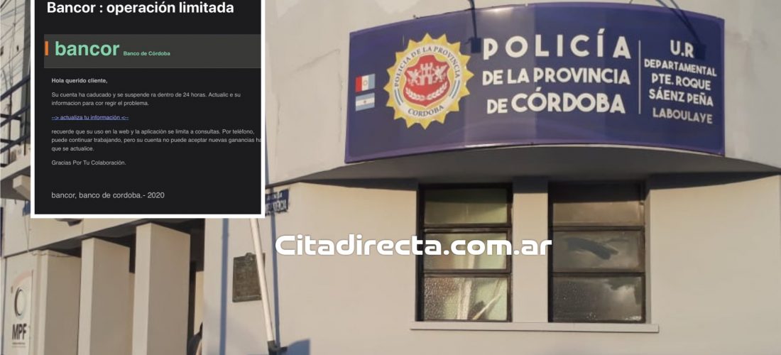 Advierten por estafas telefónicas con mails que simulan ser del Banco de Córdoba