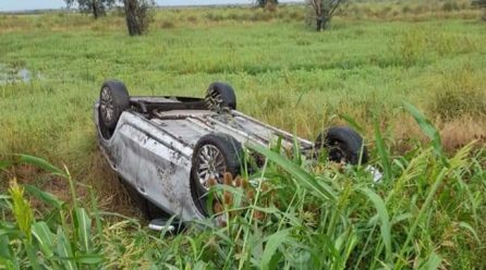 Accidente: mujer protagonizó un vuelco en Ruta 27, cerca de Jovita