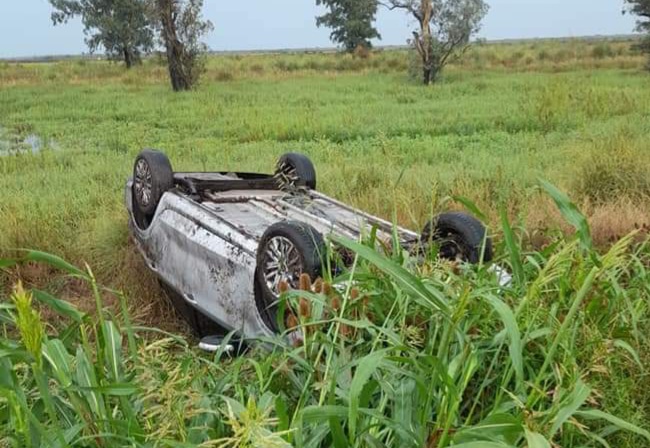 Accidente: mujer protagonizó un vuelco en Ruta 27, cerca de Jovita