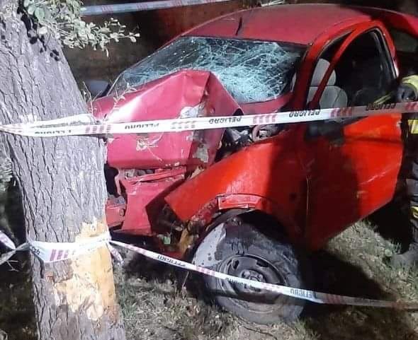 Tragedia: una mujer chocó contra un árbol y murió, en el ingreso a La Carlota