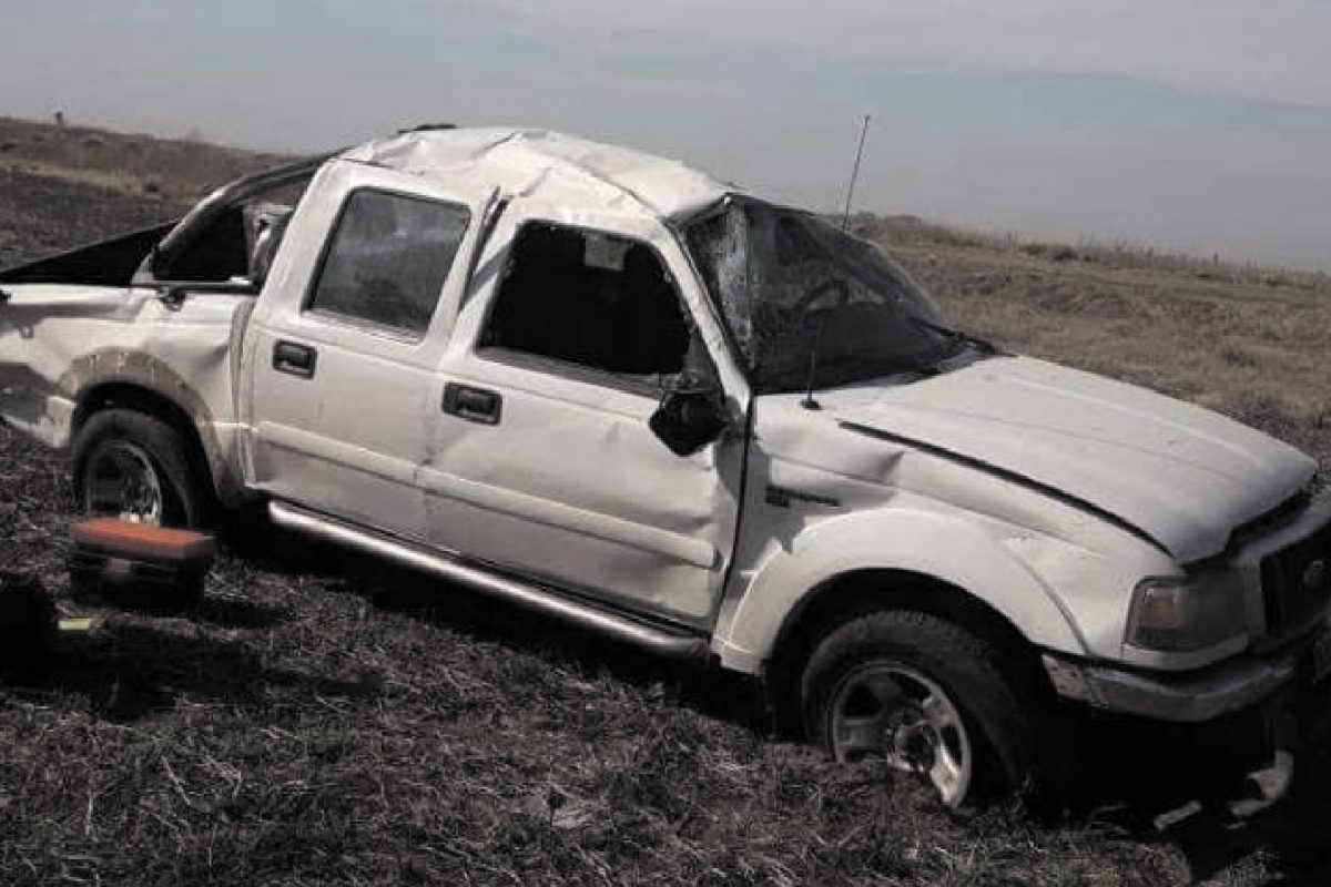 Accidente: una camioneta volcó en cercanías de La Carlota