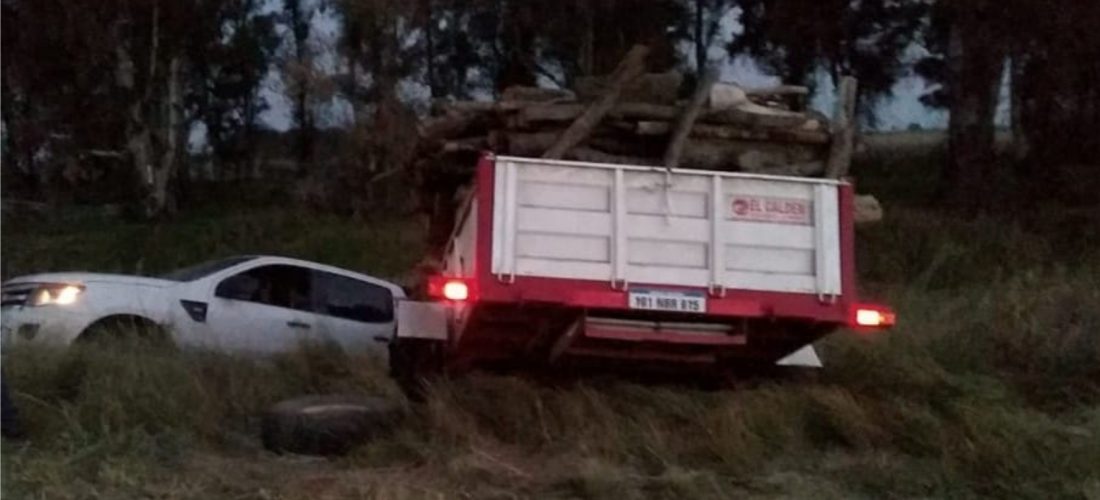 Despistó camioneta con un carro en la Ruta 26, cerca de Huinca Renancó