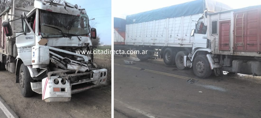 Cuatro camiones protagonizaron un accidente entre Jovita y Serrano