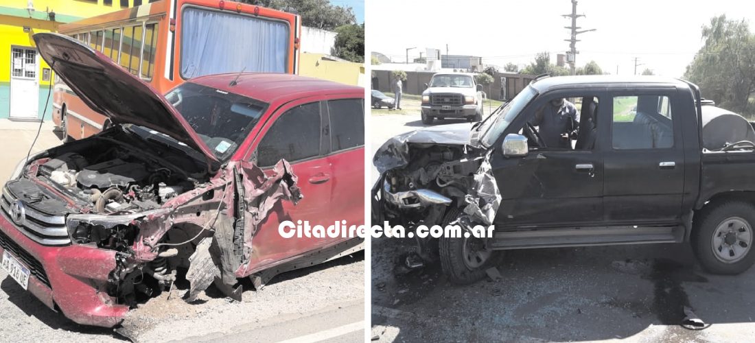 Accidente: dos camionetas chocaron a pocos metros del acceso a Del Campillo