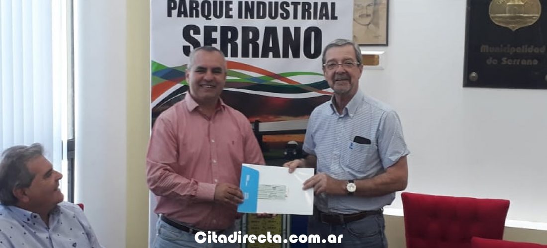 En Serrano, la Provincia entregó $ 2.600.000 para seguir obras en el parque industrial