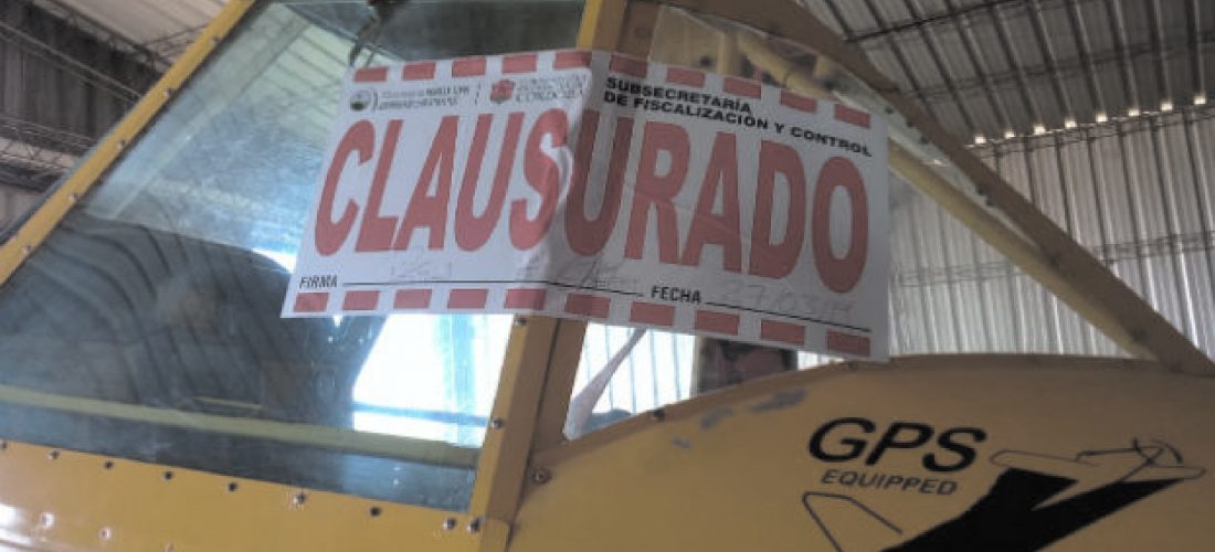 Agroquímicos: clausuran avión pulverizador en el sudeste provincial