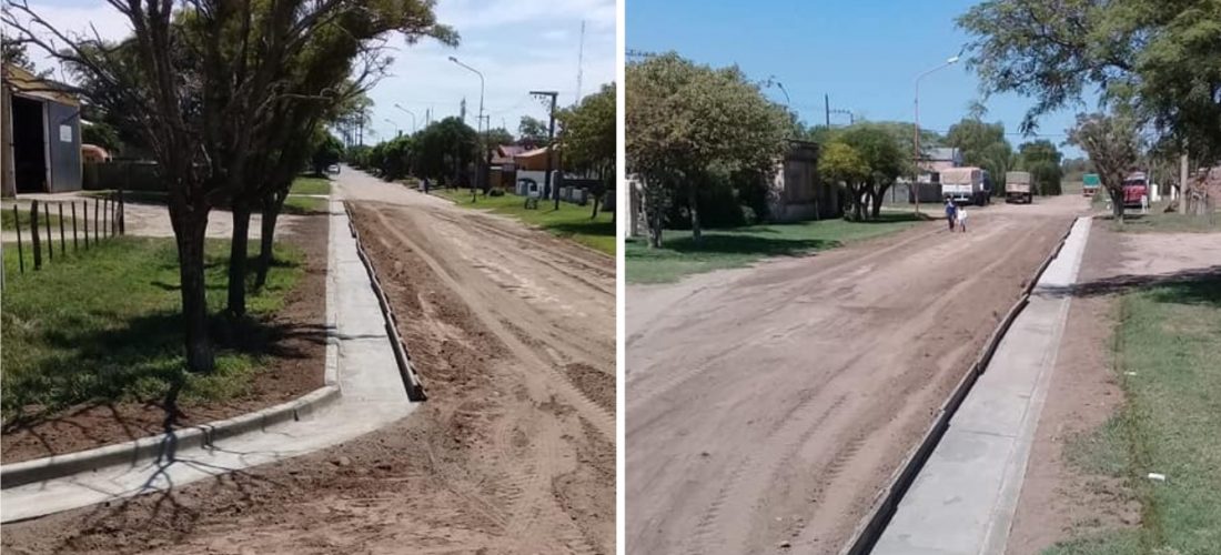 Buchardo: el Municipio construye cordón cuneta en calle Almirante Brown