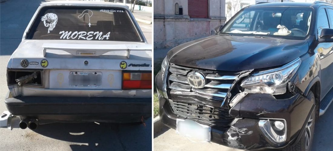 Huinca: chocaron un auto y una camioneta; solo se registraron daños materiales
