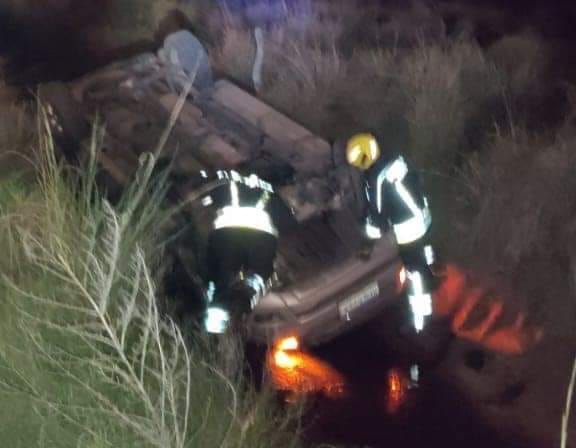 Una camioneta con cuatro ocupantes protagonizó un vuelco cerca de Jovita