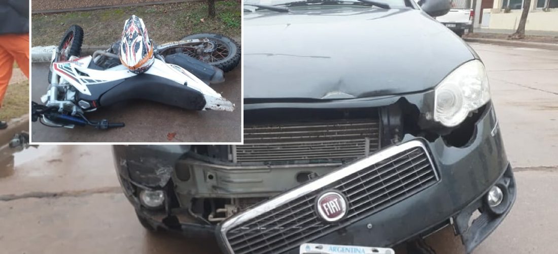 Accidente de tránsito en Jovita: colisionaron un auto y una moto