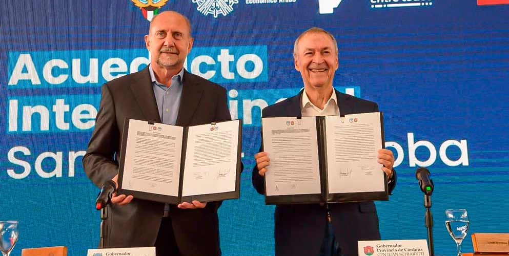 Schiaretti y Perotti llamaron a licitación para iniciar el Acueducto Interprovincial