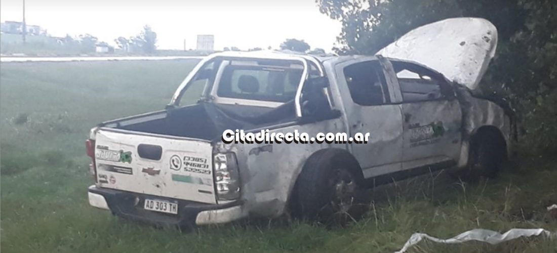 Serrano: camioneta protagonizó un vuelco en el cruce de rutas 4 y 27