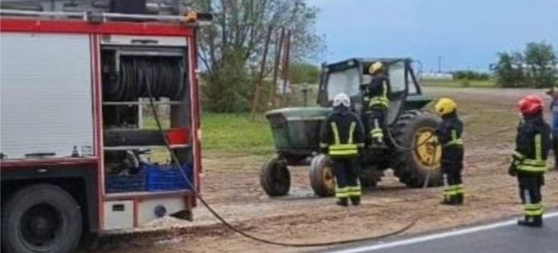 Bomberos controlaron incendio de un tractor en Serrano