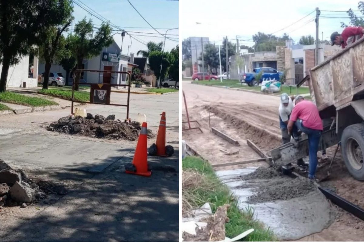 Serrano: el municipio avanza en obras de cordón cuneta y bacheo de calles